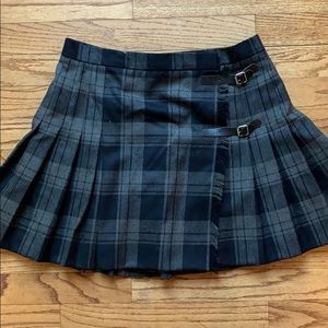 Ralph Lauren Plaid Wool Pleated Mini Skirt